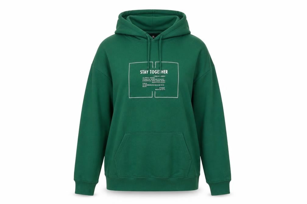 H&M Green Pullover Hoodie Unisex XS