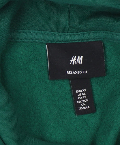H&M Womens Green Pullover Hoodie XS