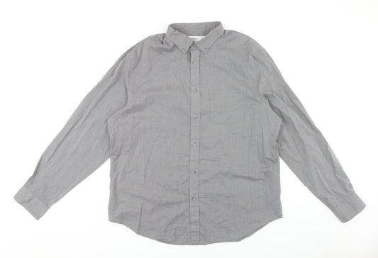 Old Navy Men's Grey Slim Fit Shirt XL Casual
