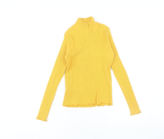 MNG Girls Yellow High Neck Long Sleeve Cotton Top 11-12 Years