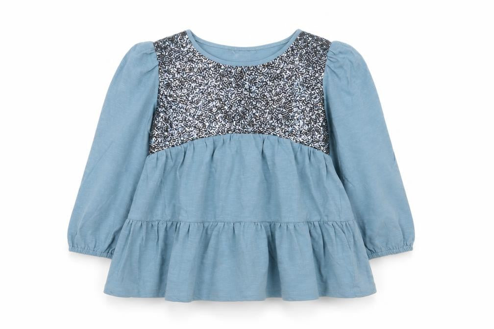 Monsoon Girls Blue Sequin Long Sleeve Top 11-12 Years