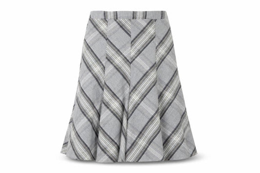 Viyella Women's Grey A-Line Check Skirt Size 12