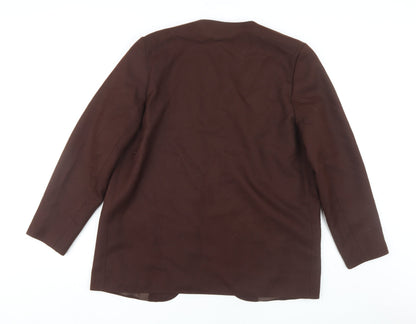 Features Women’s Brown Blazer, Size 14, Mid-Length