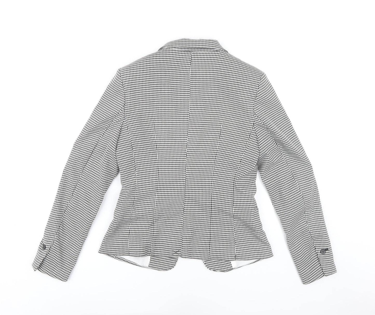 H&M Women's Blazer Size 10 Black White Houndstooth