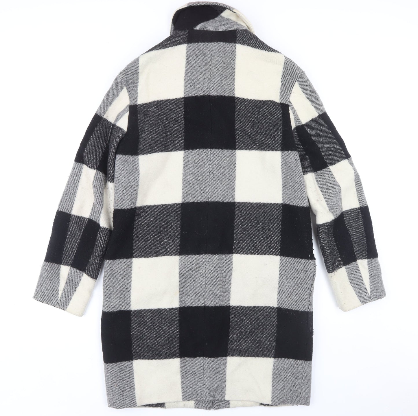 Uniqlo Women's Check Overcoat - Black/Grey/White S