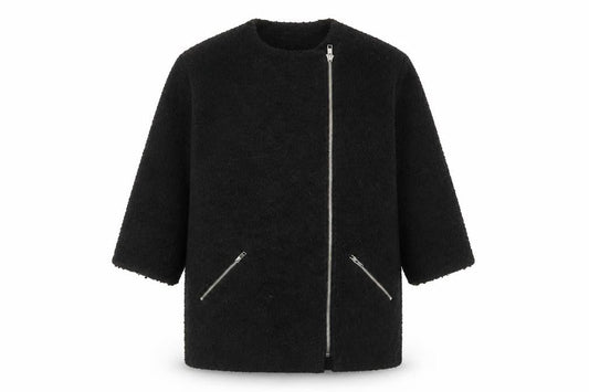 Topshop Women's Black Coat Size 8 with Full Zip
