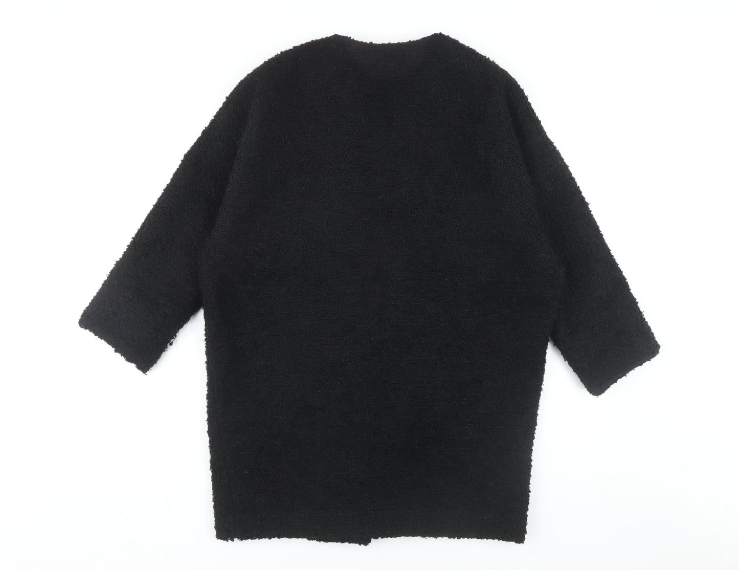 Topshop Women's Black Coat Size 8 with Full Zip