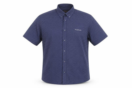 Pierre Cardin Men's Blue Geometric Shirt, M, Regular Fit