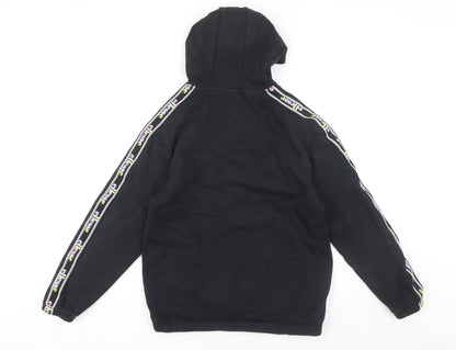 Back view of Ellesse girls’ black hoodie 13-14 years logo pullover