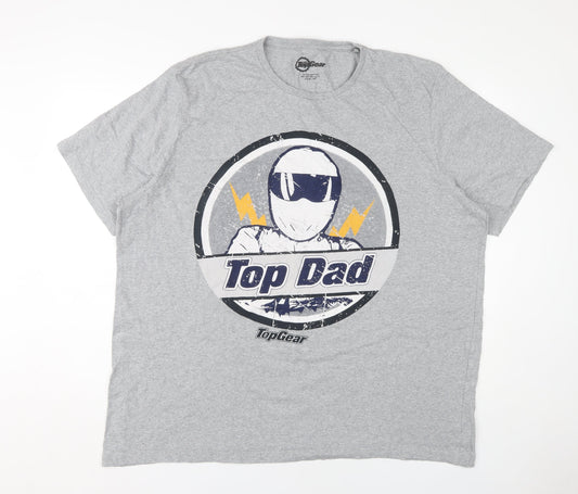 Top Gear Men's Grey 3XL T-Shirt Crew Neck Short Sleeve