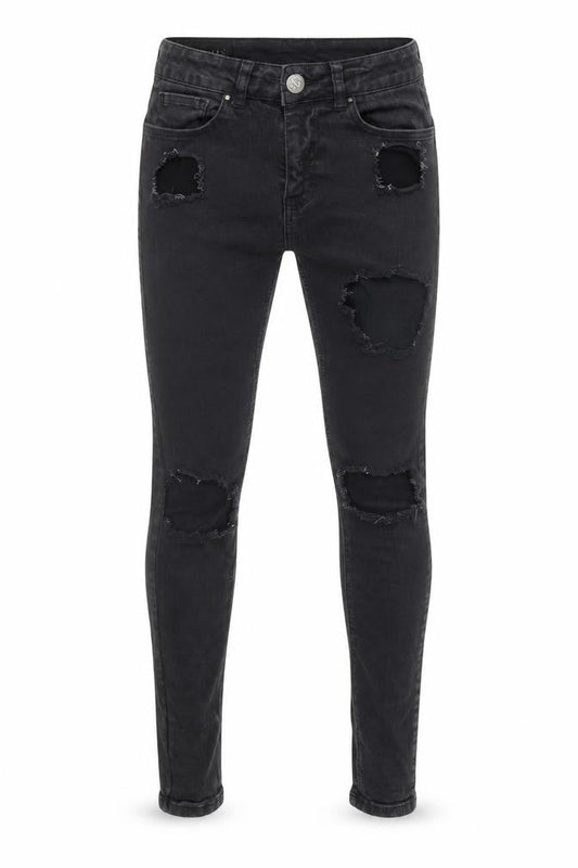 Sinners Men's Black Distressed Skinny Jeans XS