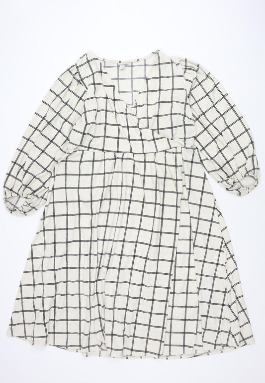 AVA & VIV Women's XL Black & White Check Dress