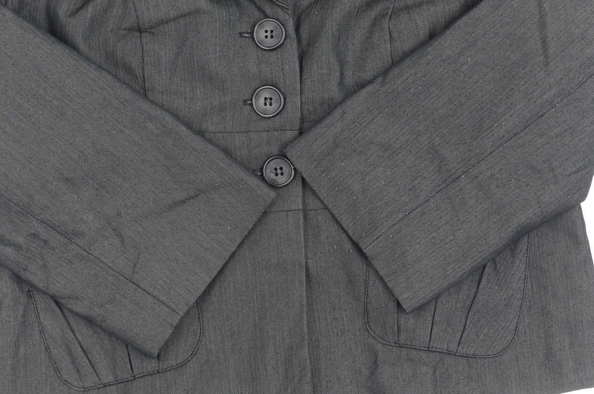 Topshop Women Black Suit Jacket Size 12 Notch Lapel