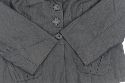 Topshop Women Black Suit Jacket Size 12 Notch Lapel