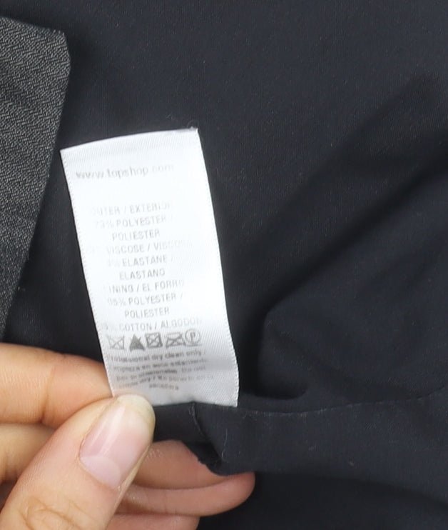 Topshop Women Black Suit Jacket Size 12 Notch Lapel