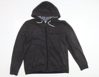 Racing Green Men's Grey Basic Jacket, L, Hooded Casual