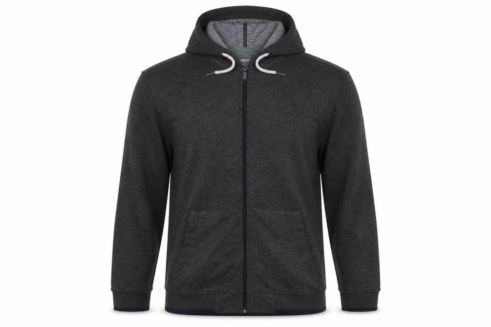 Racing Green Men's Grey Basic Jacket, L, Hooded Casual
