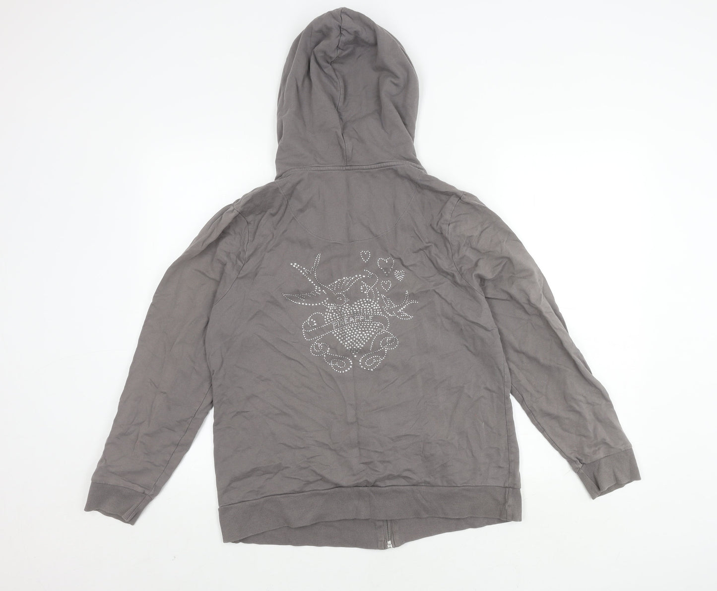 Debenhams Women's Grey Hooded Jacket Size 18