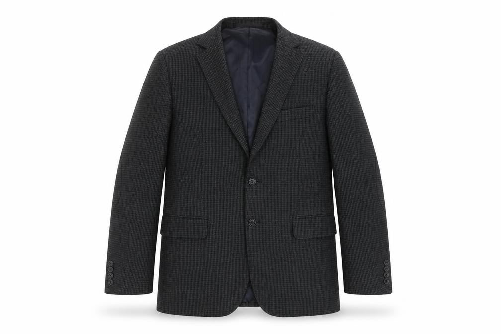Marks & Spencer Men's Grey Check Blazer, 38R, Single-Breasted