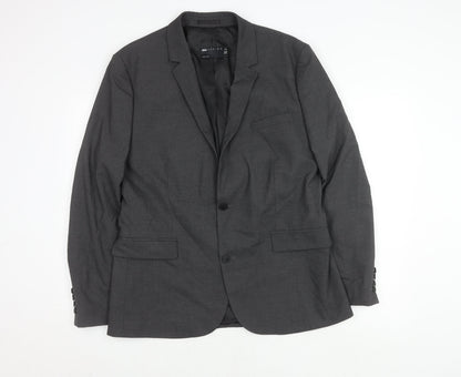 Additional front view of ASOS DESIGN Men's Grey Blazer, 44, Regular Fit, Business
