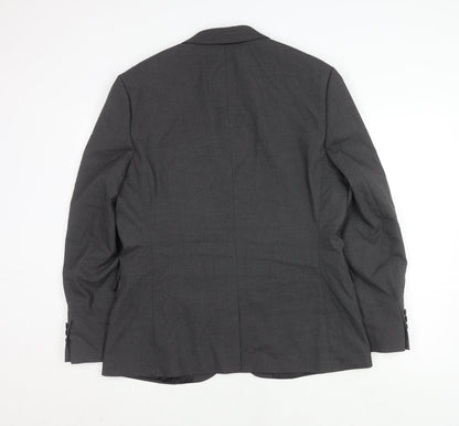 Back view of ASOS DESIGN Men's Grey Blazer, 44, Regular Fit, Business