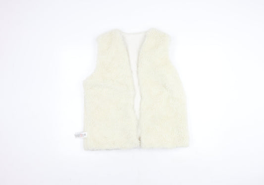 New Look Girls Ivory Faux Fur Waistcoat, Size 14-15