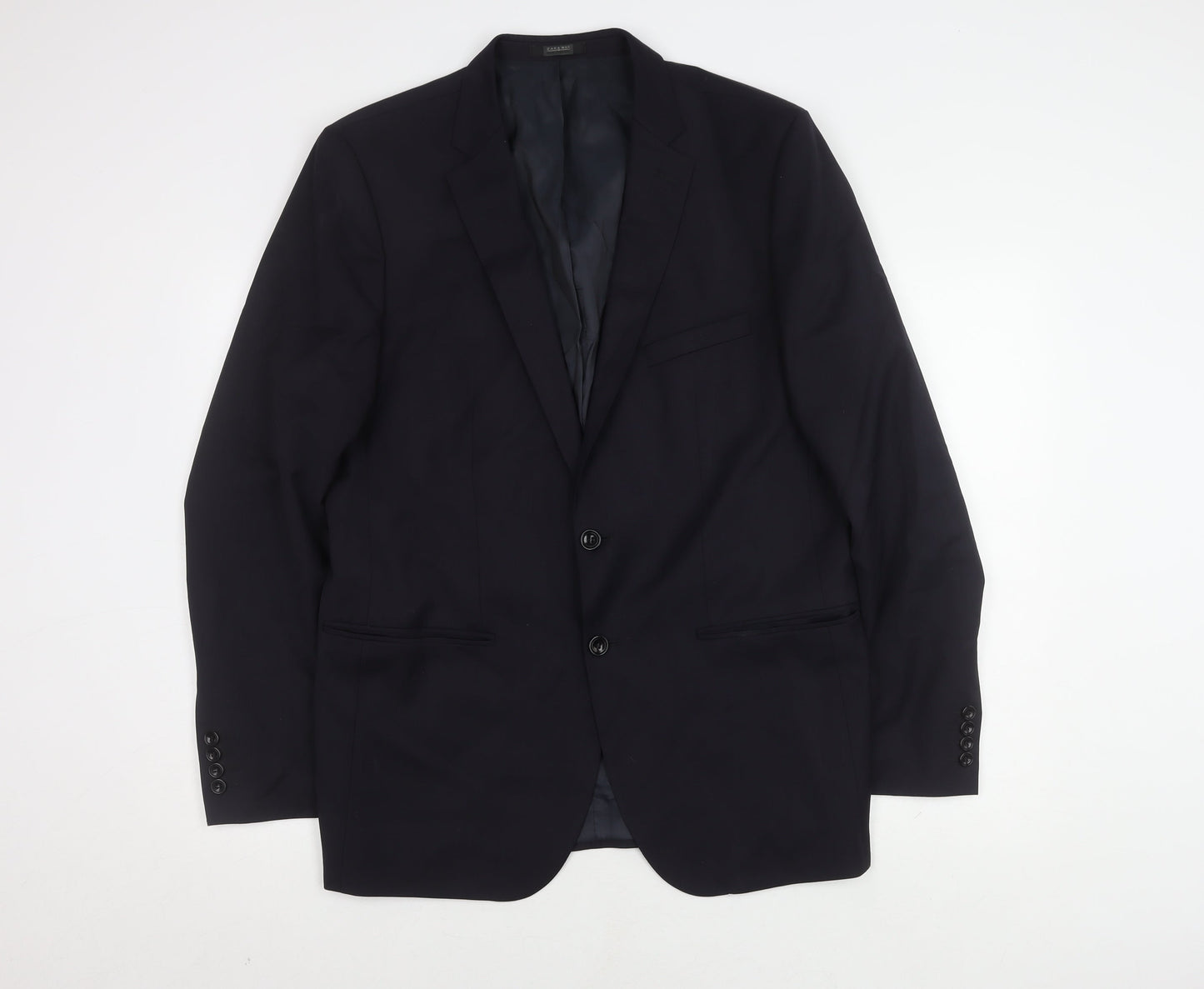 Zara Men's Black Blazer Size 44 Two-Button Formal