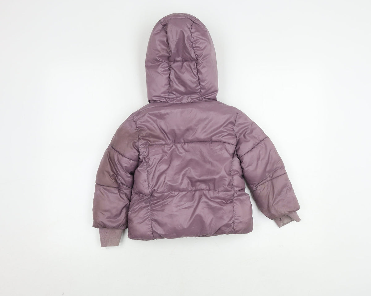 Gap Girls Purple Puffer Jacket 4 Years Winter Hooded