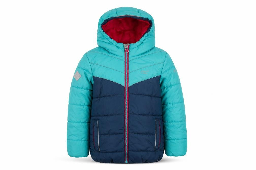 Regatta Girls Blue Puffer Jacket 7-8 Years Winter Hooded