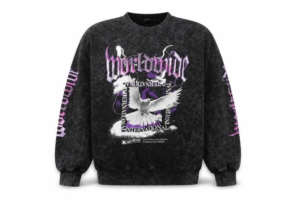Boohoo Women's Black XS Graphic Print Pullover Sweatshirt