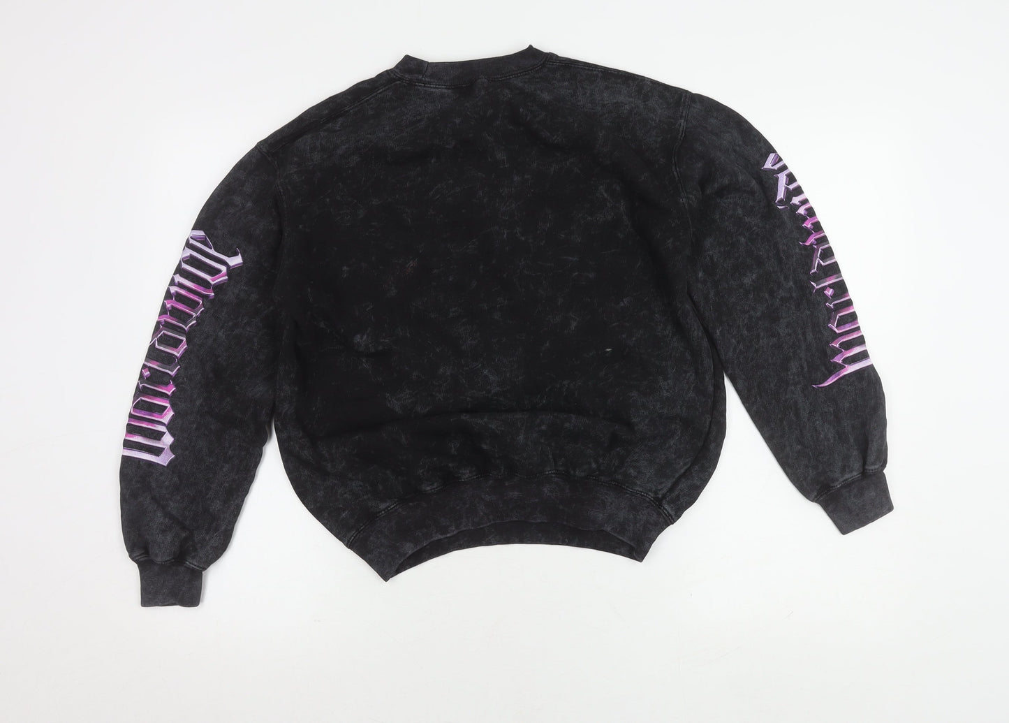 Boohoo Women's Black XS Graphic Print Pullover Sweatshirt