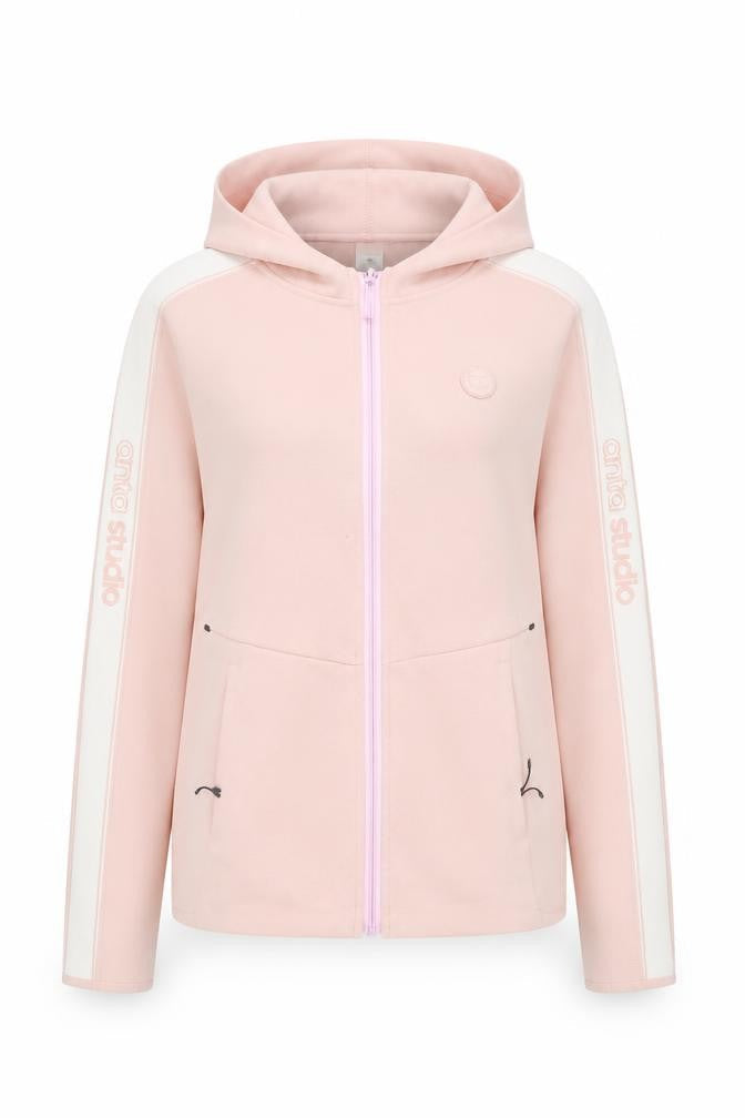 Anta Women's Pink XL Full Zip Hoodie - Casual Style