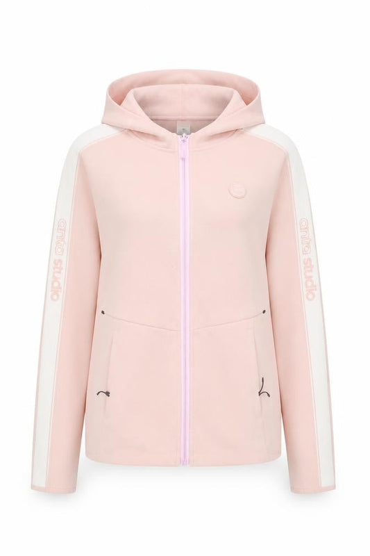 Anta Women's Pink XL Full Zip Hoodie - Casual Style