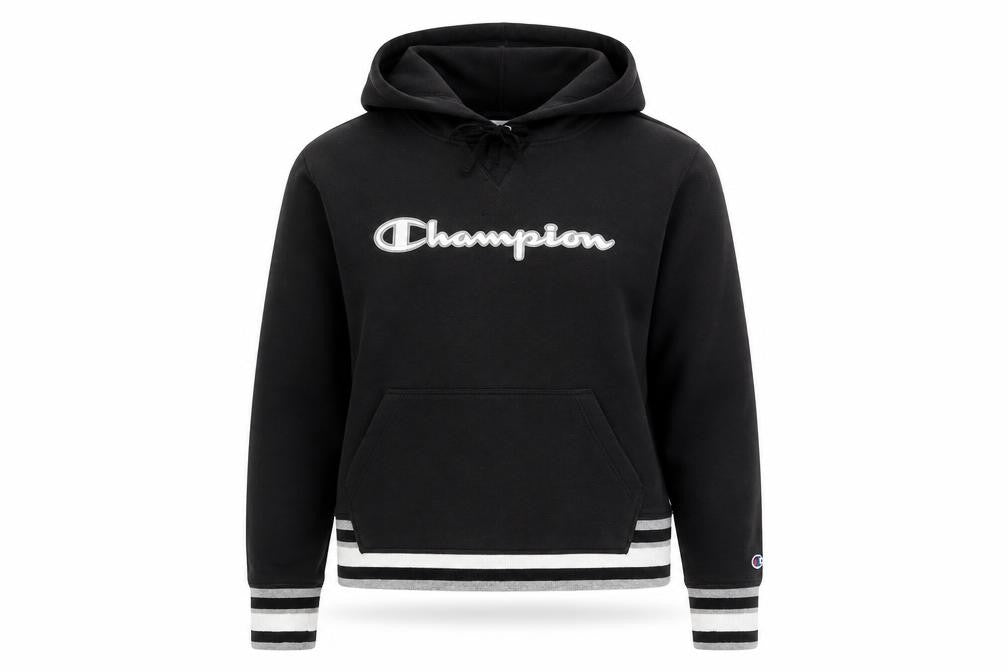 Champion Women's Black Hoodie Size S, Logo, Drawstring