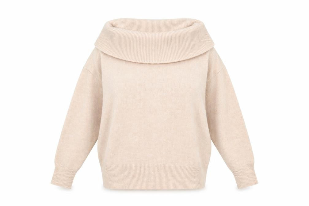 Warehouse Women's Beige Cowl Neck Pullover Jumper S