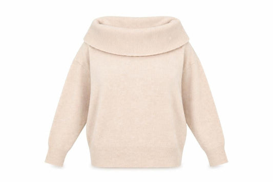 Warehouse Women's Beige Cowl Neck Pullover Jumper S