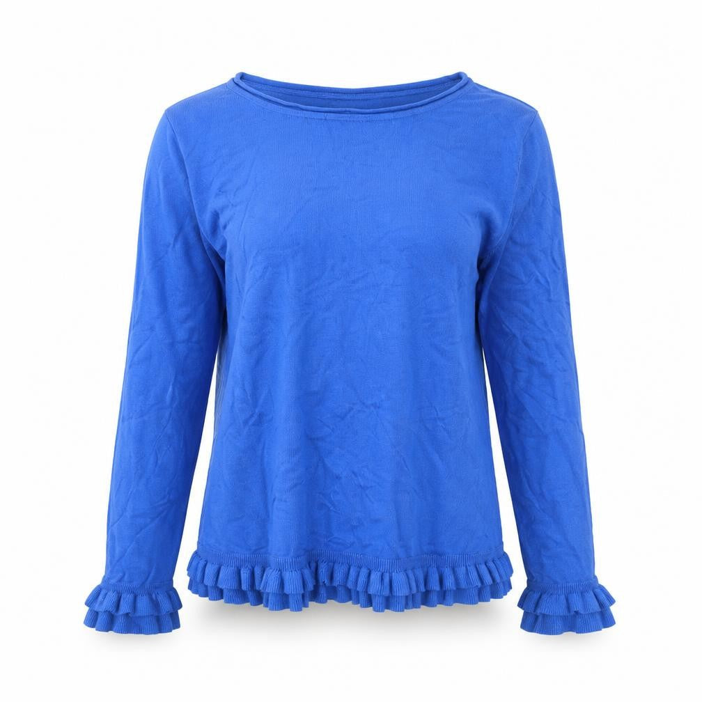 Wallis Women's Blue Ruffle Jumper, Petite, Size 14