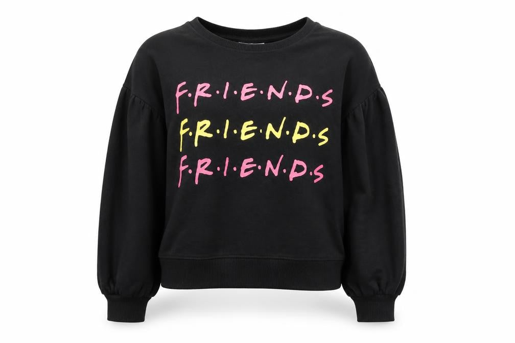F.R.I.E.N.D.S Girls Black Pullover Sweatshirt, 10-11 Years