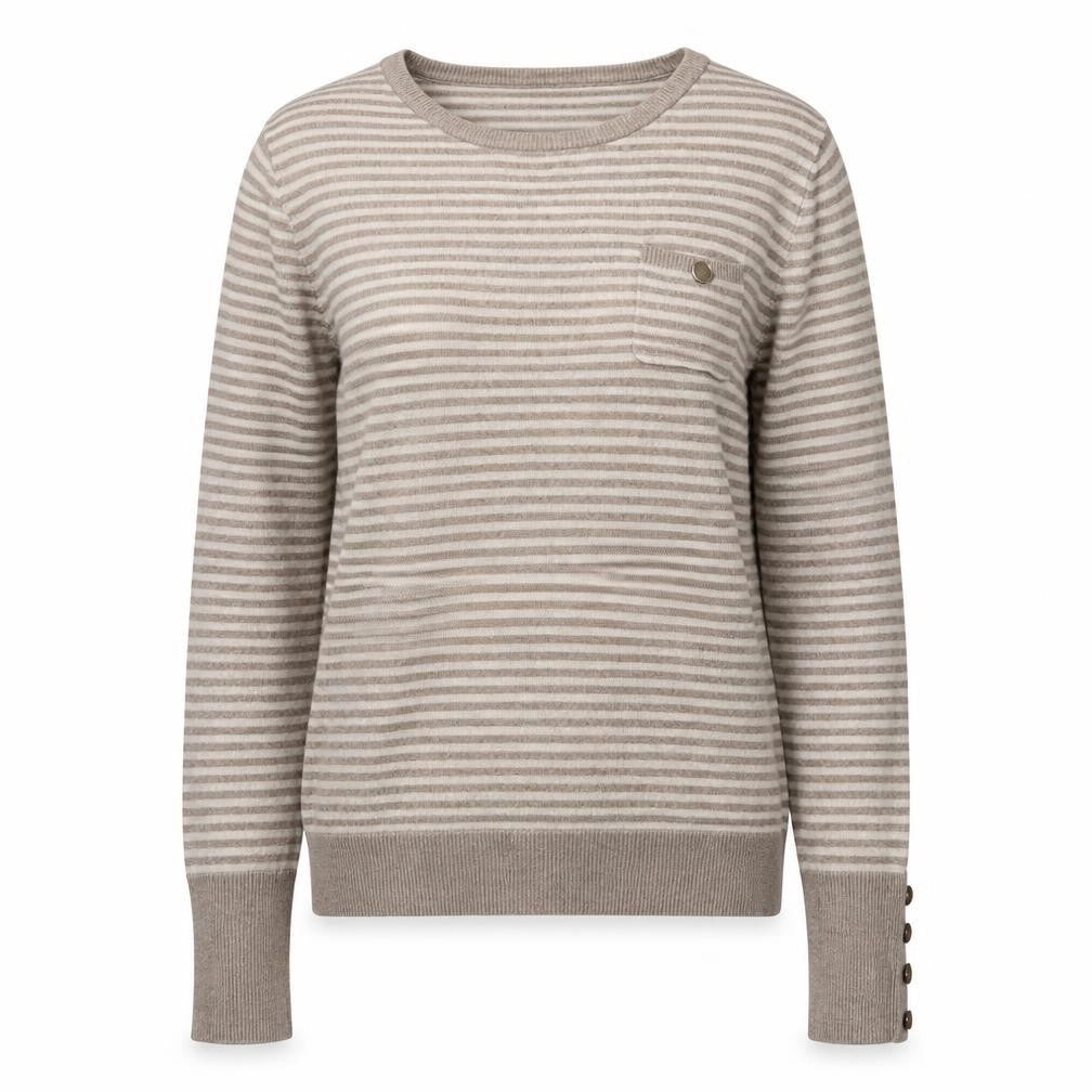 Warehouse Women’s Beige Striped Jumper Size 8