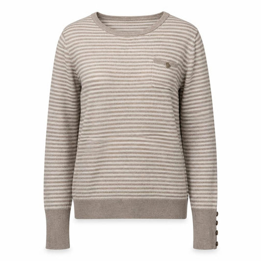 Warehouse Women’s Beige Striped Jumper Size 8