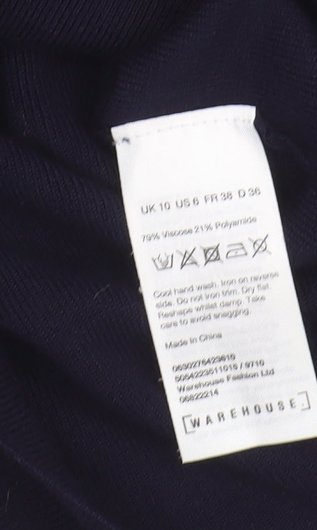 Warehouse Women's Blue Jumper Size 10 Long Sleeve