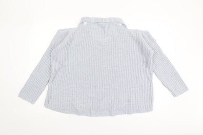 Lipsy Women’s Grey Knit Jumper M V-Neck Pullover