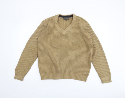 P.G. Womens Field Beige V-Neck Pullover Jumper, S