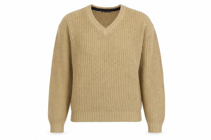 P.G. Womens Field Beige V-Neck Pullover Jumper, S