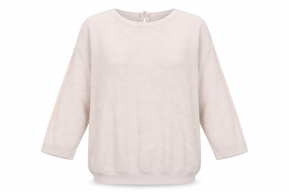 Wallis Women's Beige Pullover Jumper M, Round Neck, 3/4 Sleeve