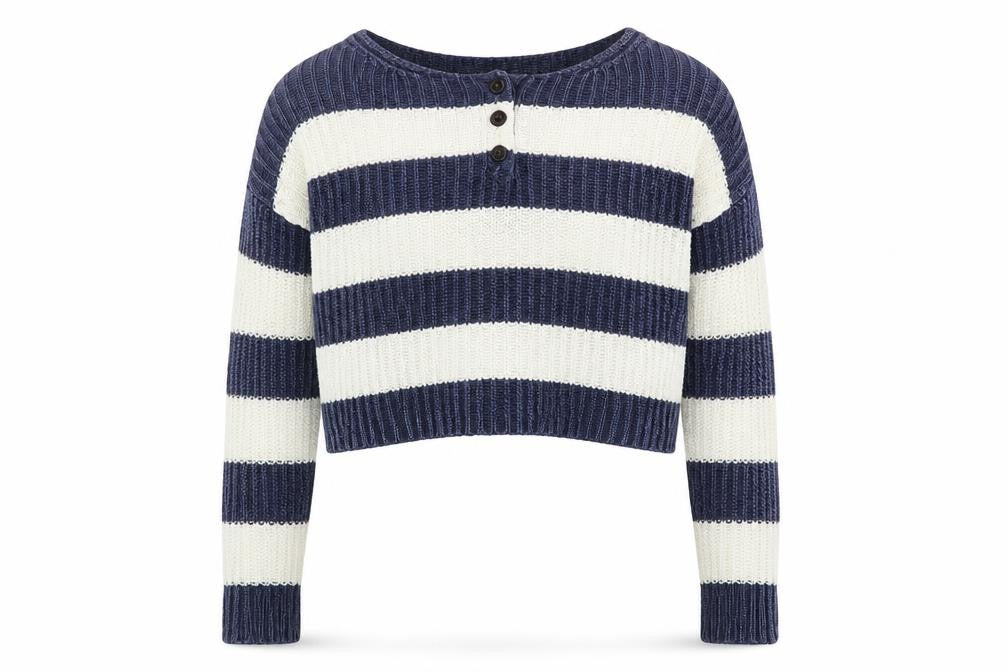 American Eagle Womens Blue Striped Pullover Jumper XS