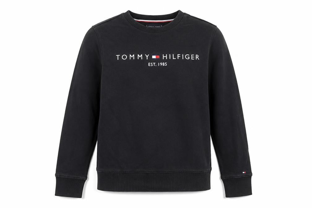 Tommy Hilfiger Boys Black Logo Sweatshirt - Size S