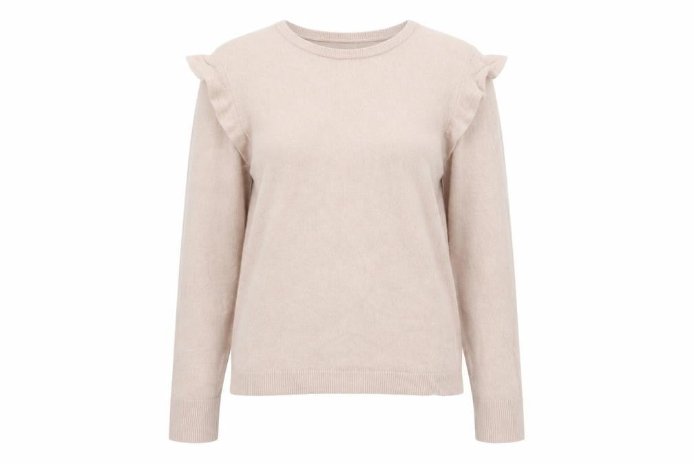 Massimo Dutti Women's Beige Pullover Jumper, Size L