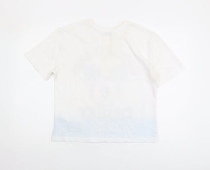 Preloved Zara Disney Women's White Mickey Mouse T-Shirt Size 8 - Back
