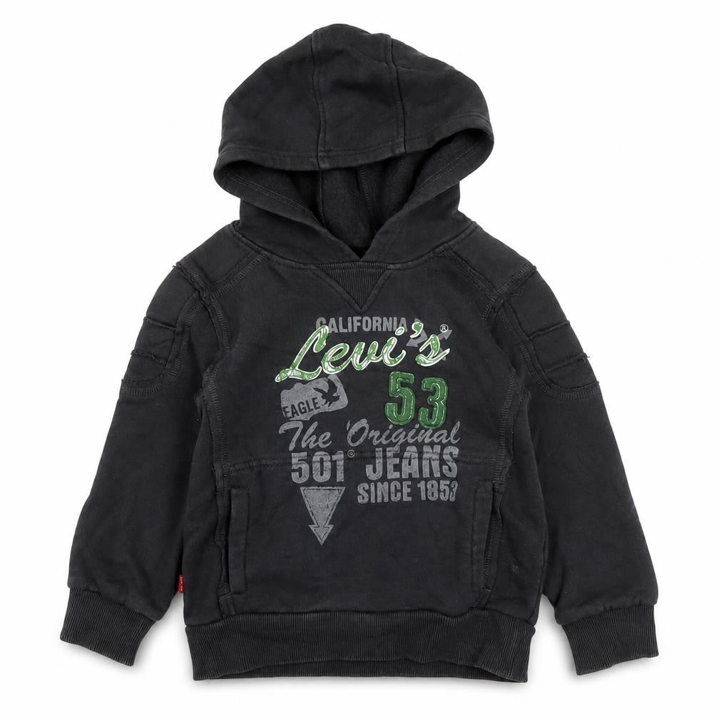 Levi's Boys Black Hoodie, Size 4 Years, Pullover Style